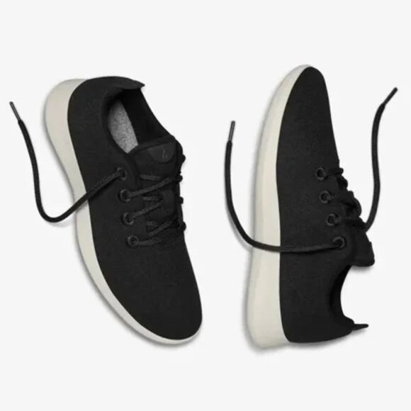Allbirds Men's Wool Runners Lace Up Running Sneakers True Black Gray Sole Sz‎ 11 - Picture 1 of 7
